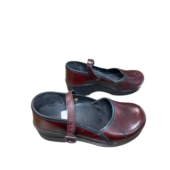 Dansko womans Burgundy Leather Mary Jane Clogs Nursing shoes Size 36/5.5-6 SKU 9 - Picture 4 of 16